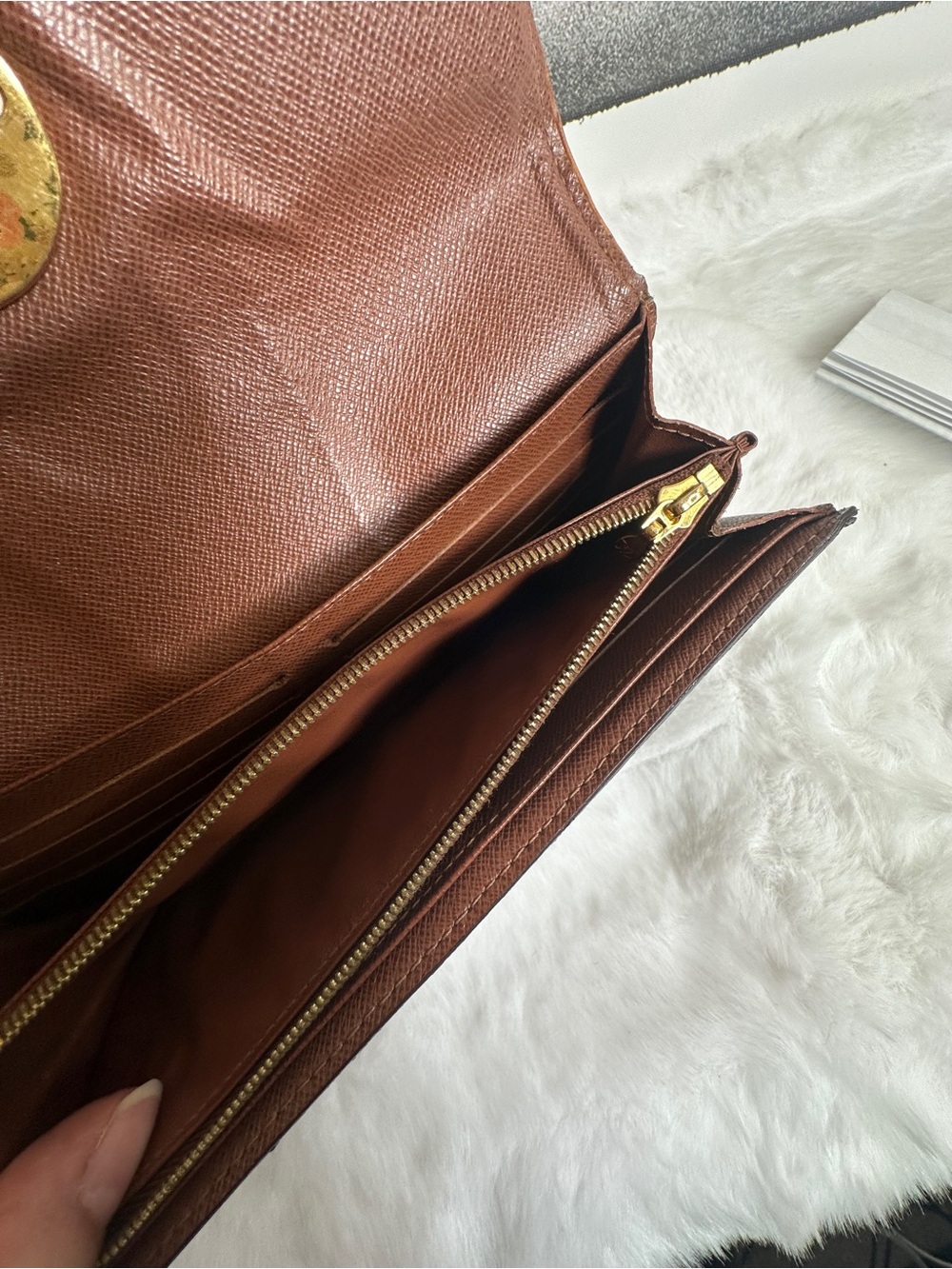 Louis Vuitton Boetie Monogram Canvas Brown & Tan Turn-Lock Clutch Wallet - Picture 11 of 12